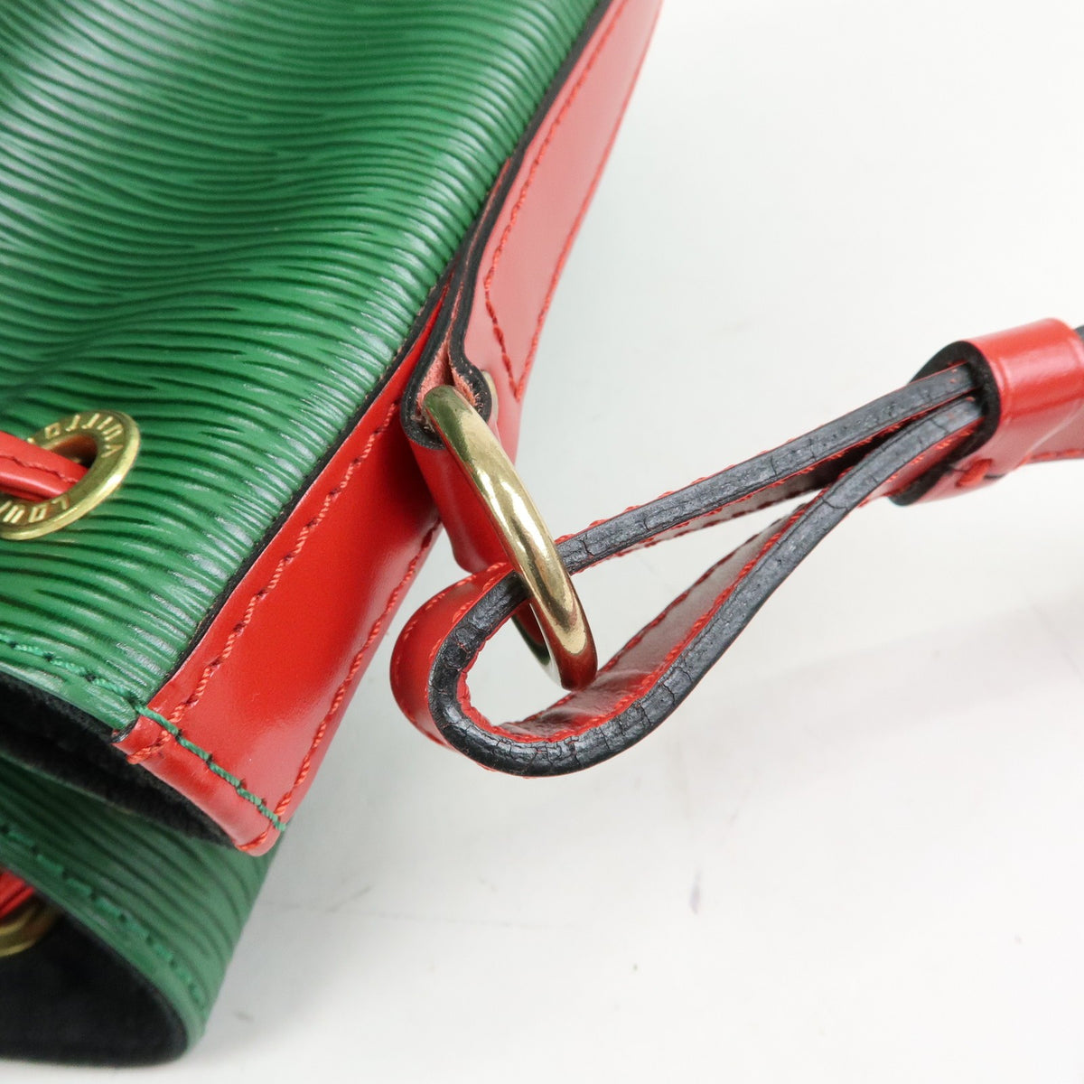 Louis Vuitton Bicolor Petit Noe Epi Leather, Green, Leather, Handbag