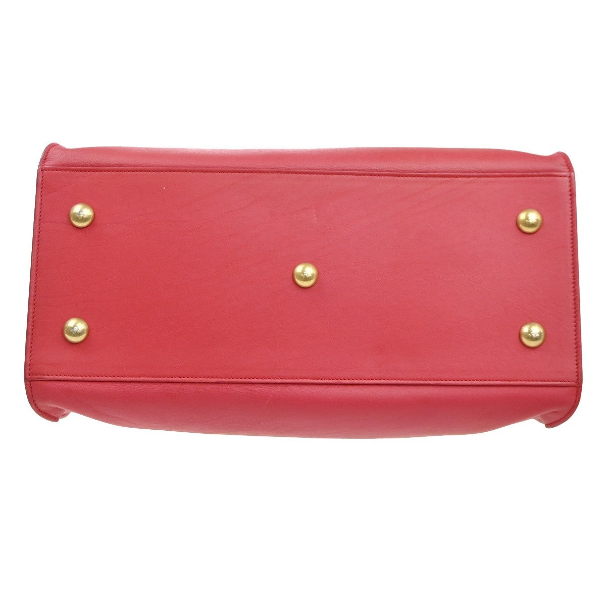 Saint Laurent Chyc Cabas Leather, Red, Leather, Tote Bag