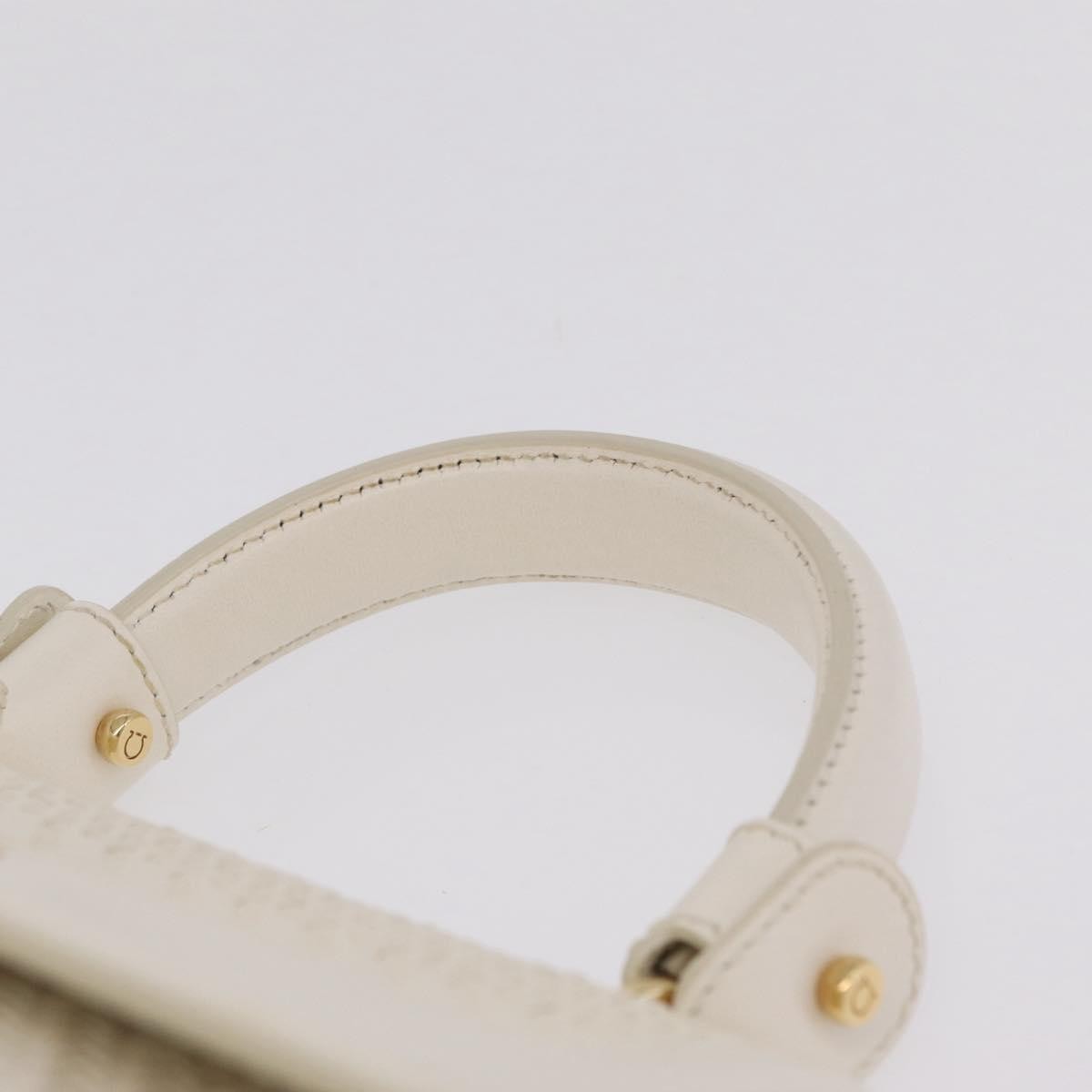 Salvatore Ferragamo Sofia Satchel Woven Leather, White, Leather, Handbag