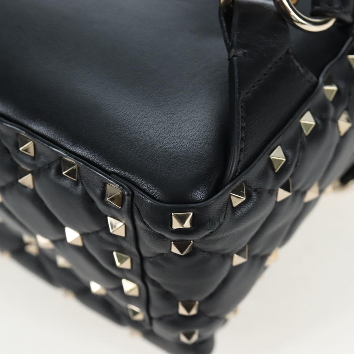 Valentino Garavani Rockstud Spike Quilted Leather, Black, Leather, Backpack