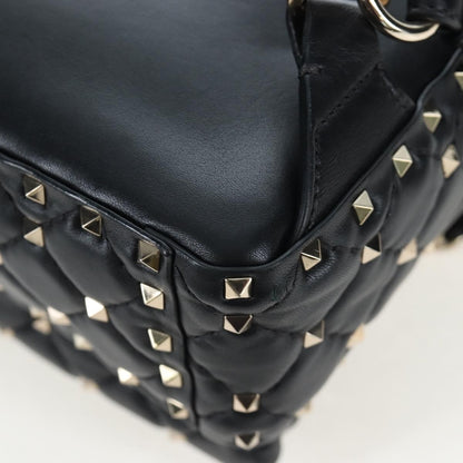 Valentino Garavani Rockstud Spike Quilted Leather, Black, Leather, Backpack