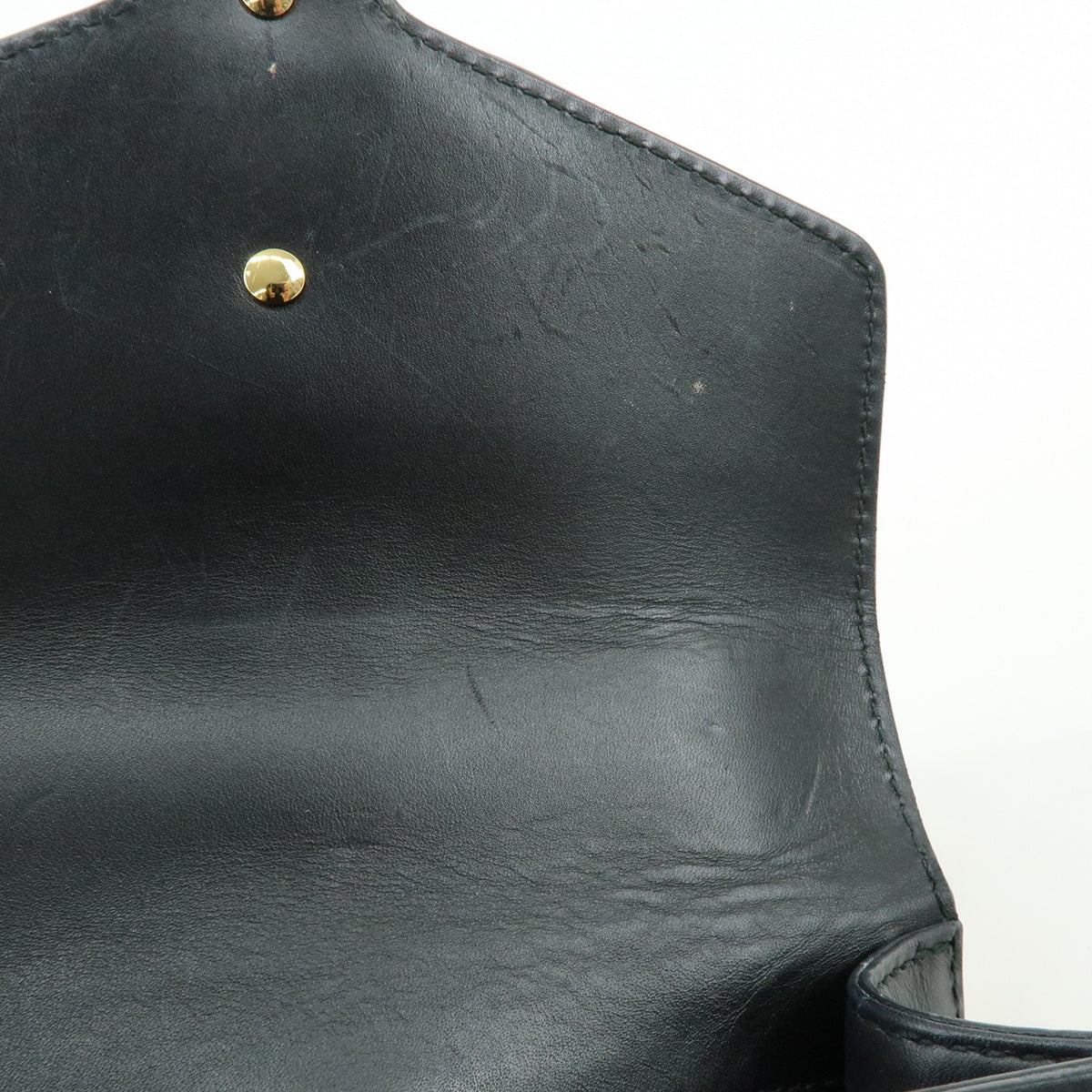 Gucci Sylvie Chain Leather, Black, Leather, Shoulder Bag