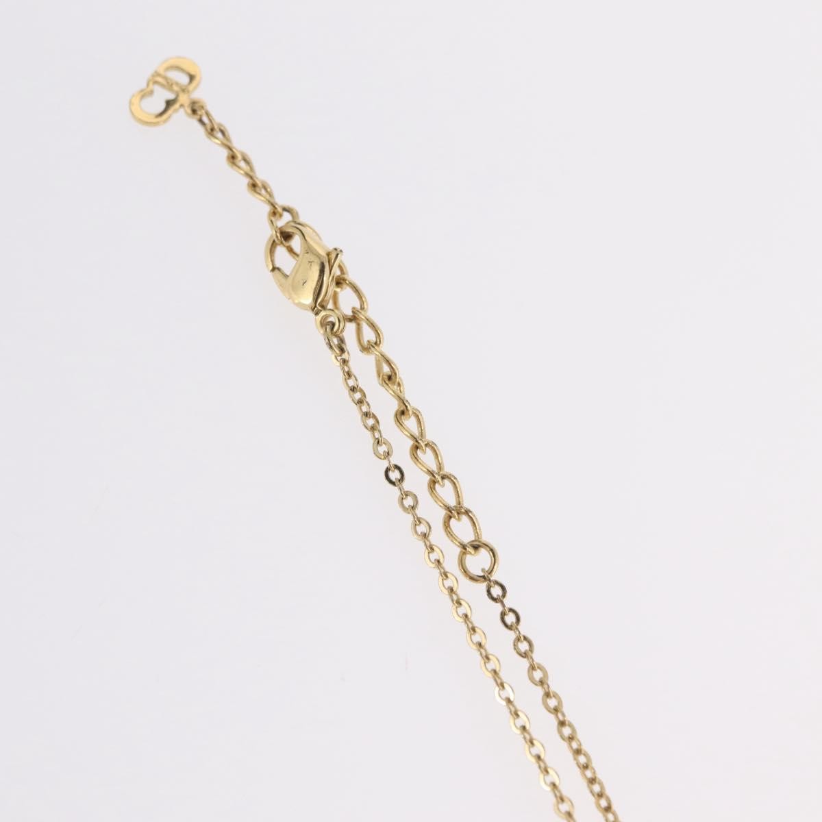 Christian Dior Logo Heart Pendant Metal, Gold, Metal, Necklace