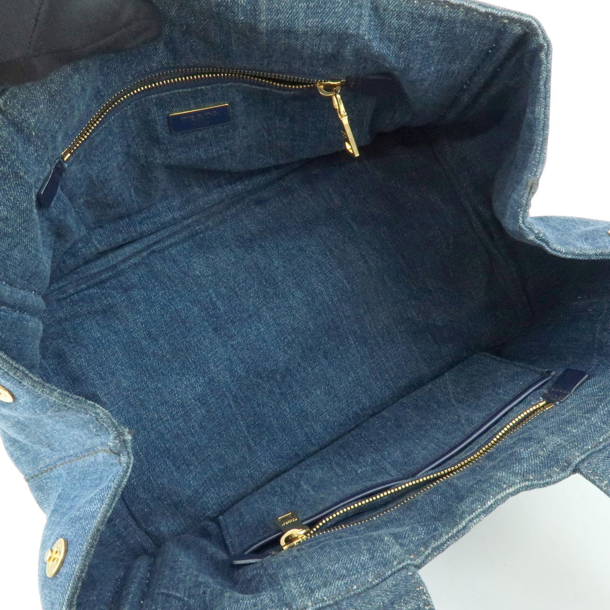 Prada Canapa Denim, Blue, Denim, Tote Bag