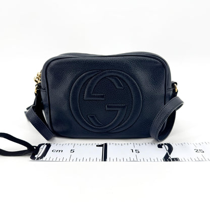 Gucci Soho Disco Leather, Navy, Leather, Crossbody Bag