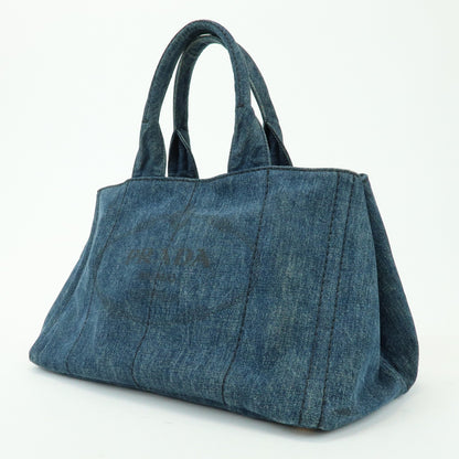 Prada Canapa Denim, Blue, Denim, Tote Bag