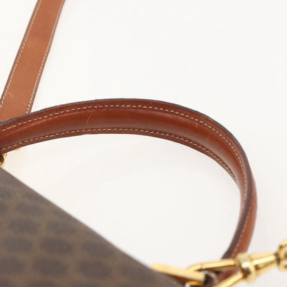 Celine Vintage Convertible Top Handle Macadam Coated Canvas, Brown, PVC, Handbag