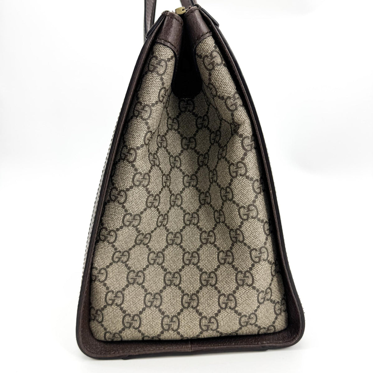 Gucci Ophidia Top Handle GG Coated Canvas, Brown, Canvas, Tote Bag