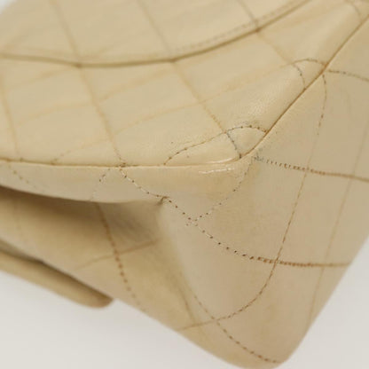 Chanel Vintage Square Classic Double Flap Bag Quilted Leather, BEIGE, LEATHER, Shoulder bag