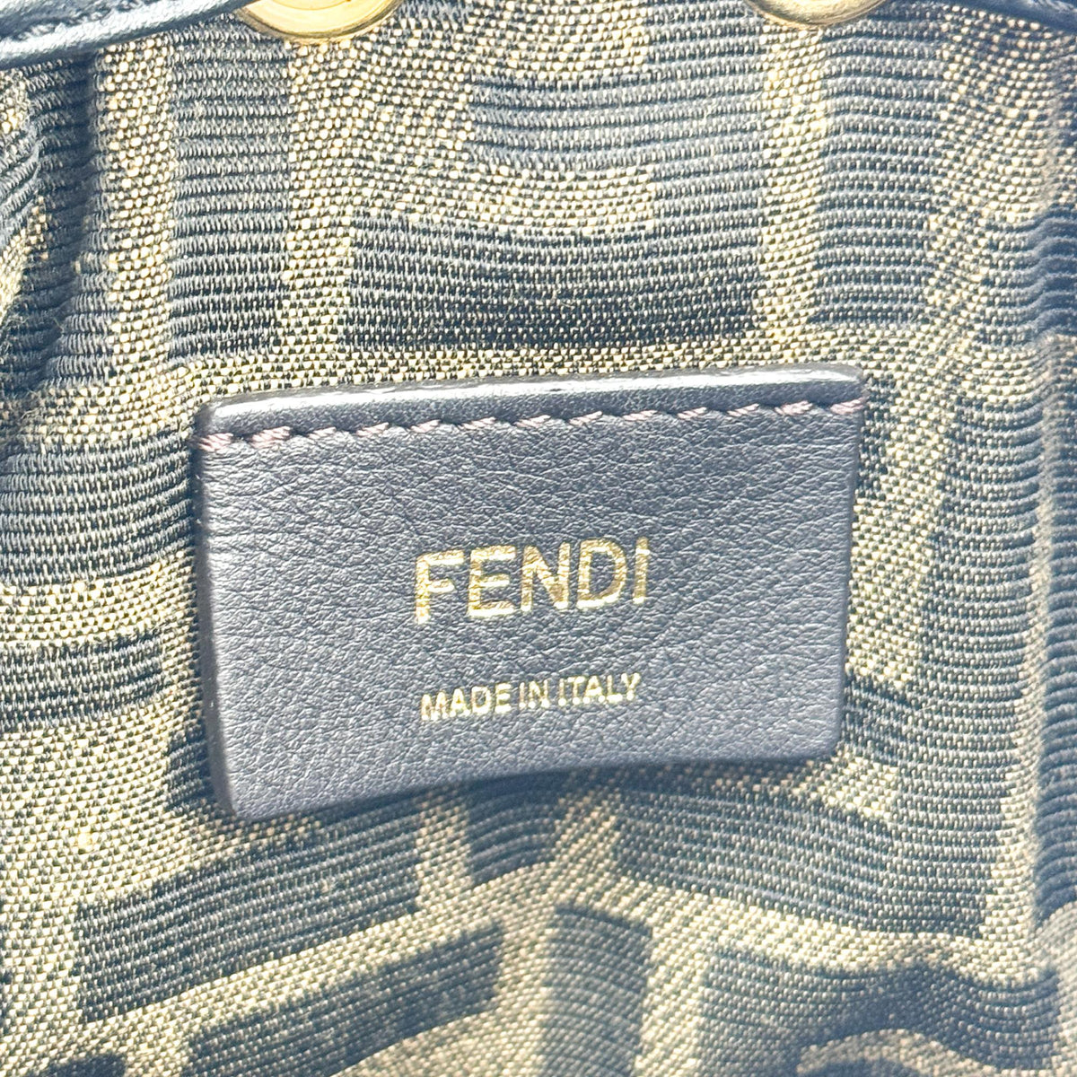 Fendi Mon Tresor Bucket Zucca Quilted Silk, Black, Canvas, Handbag