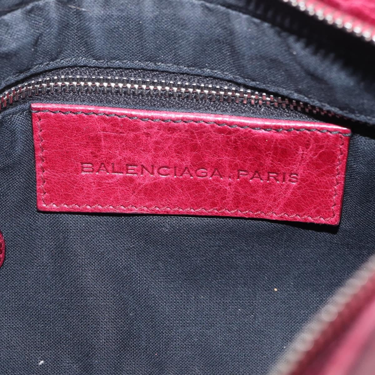 Balenciaga Hip Giant Studs Leather, Red, Leather, Crossbody Bag