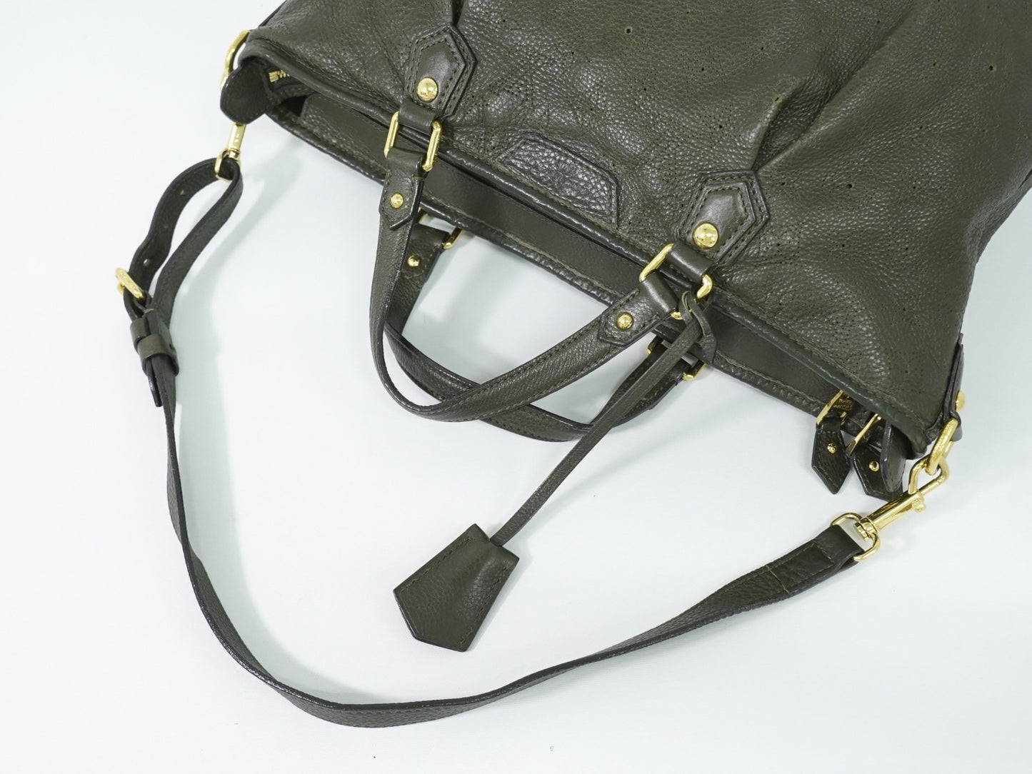 Louis Vuitton Stellar Mahina Leather, Khaki, Leather, Handbag