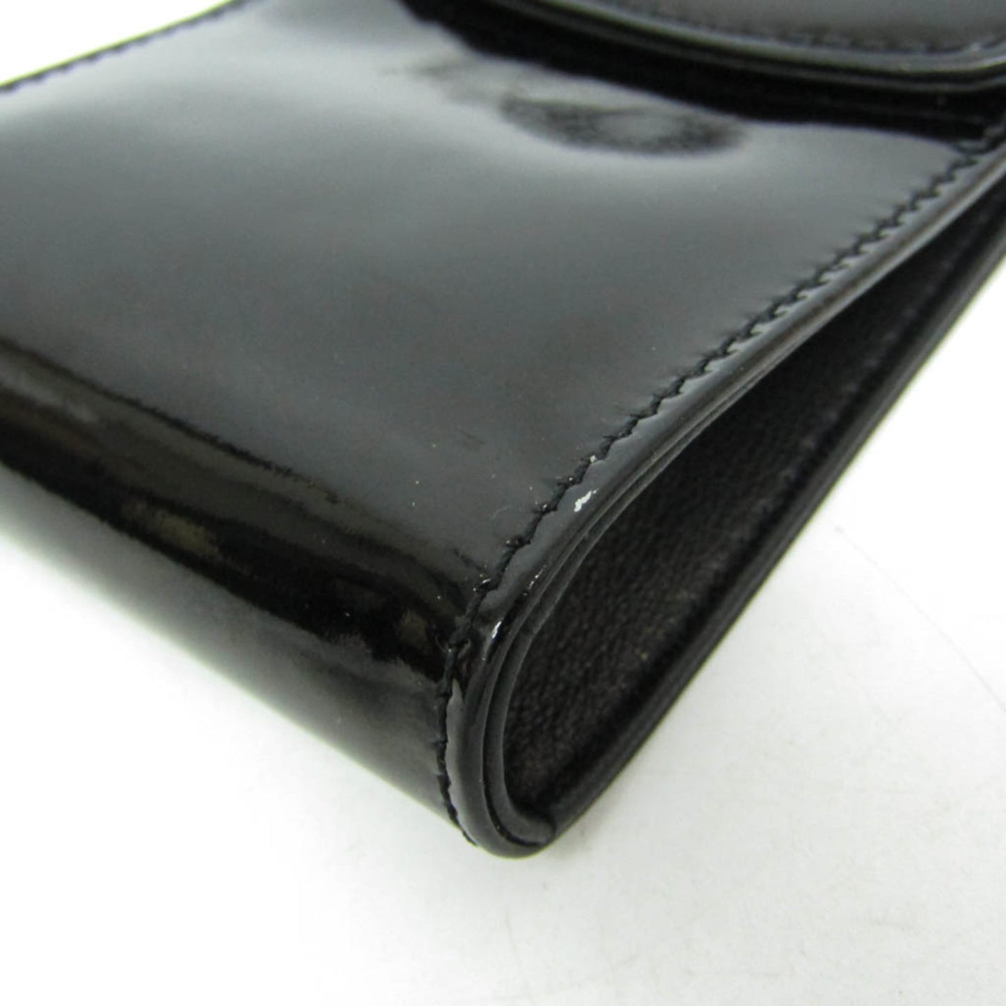 Chanel Key Pouch Patent, Black, Leather, Clutch