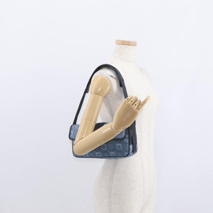 Salvatore Ferragamo Gancini Canvas, Navy, Canvas, Shoulder Bag