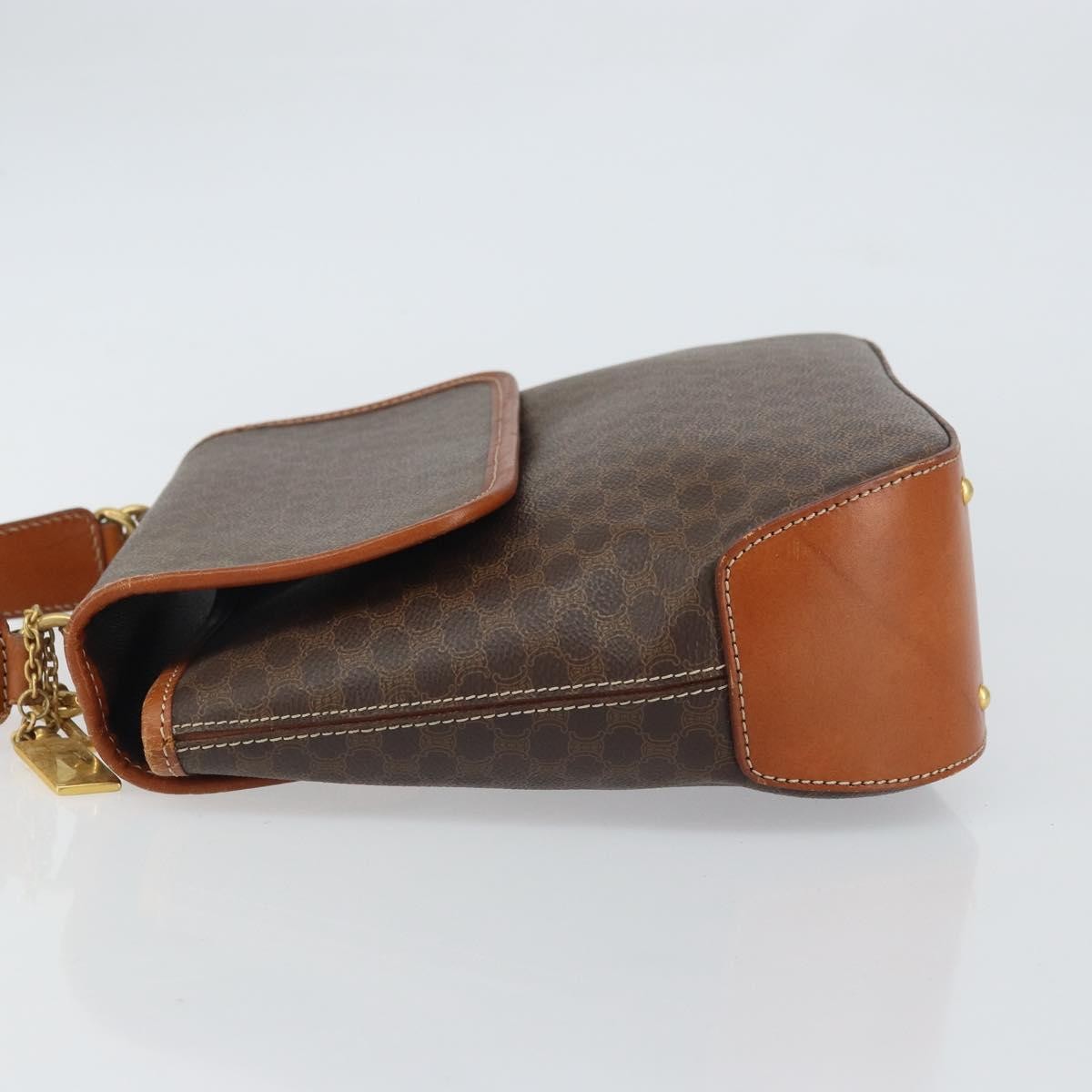 Celine Vintage Macadam Canvas, Brown, Canvas, Handbag