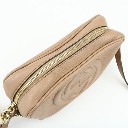 Gucci Soho Disco Leather, Beige, Leather, Crossbody Bag