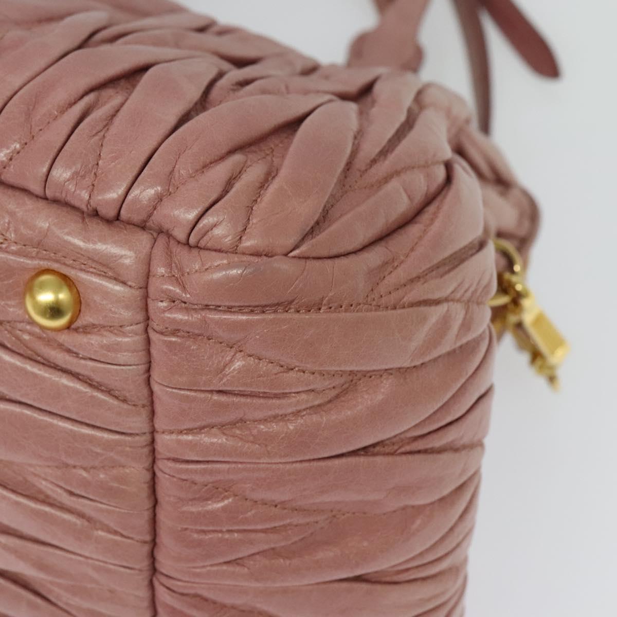 Miu Miu Madras Bowler Bag Matelasse Leather, PINK, LEATHER, Handbag