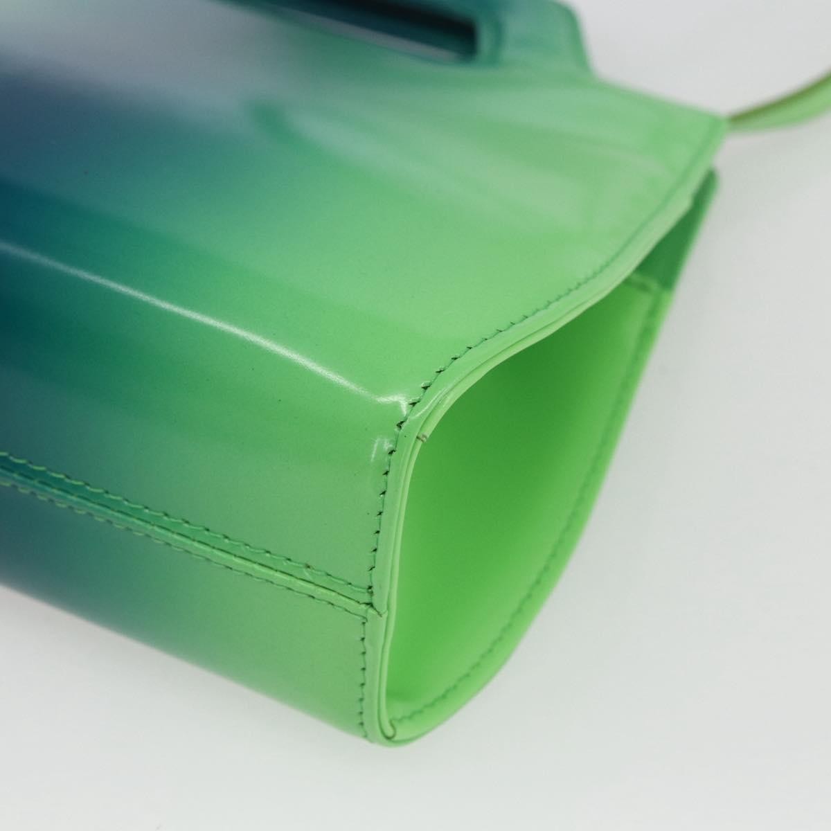 Salvatore Ferragamo Wanda Top Handle Shoulder Gradient Leather, Green, Patent Leather, Handbag