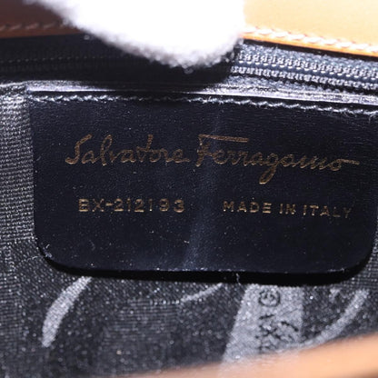 Salvatore Ferragamo Gancini Convertible Top Handle Leather, Brown, Leather, Handbag
