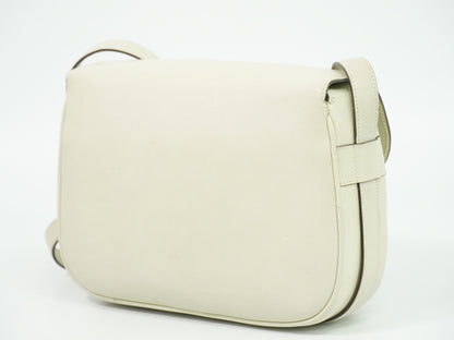 Celine Flap Shoulder Leather, Beige, Leather, Shoulder Bag