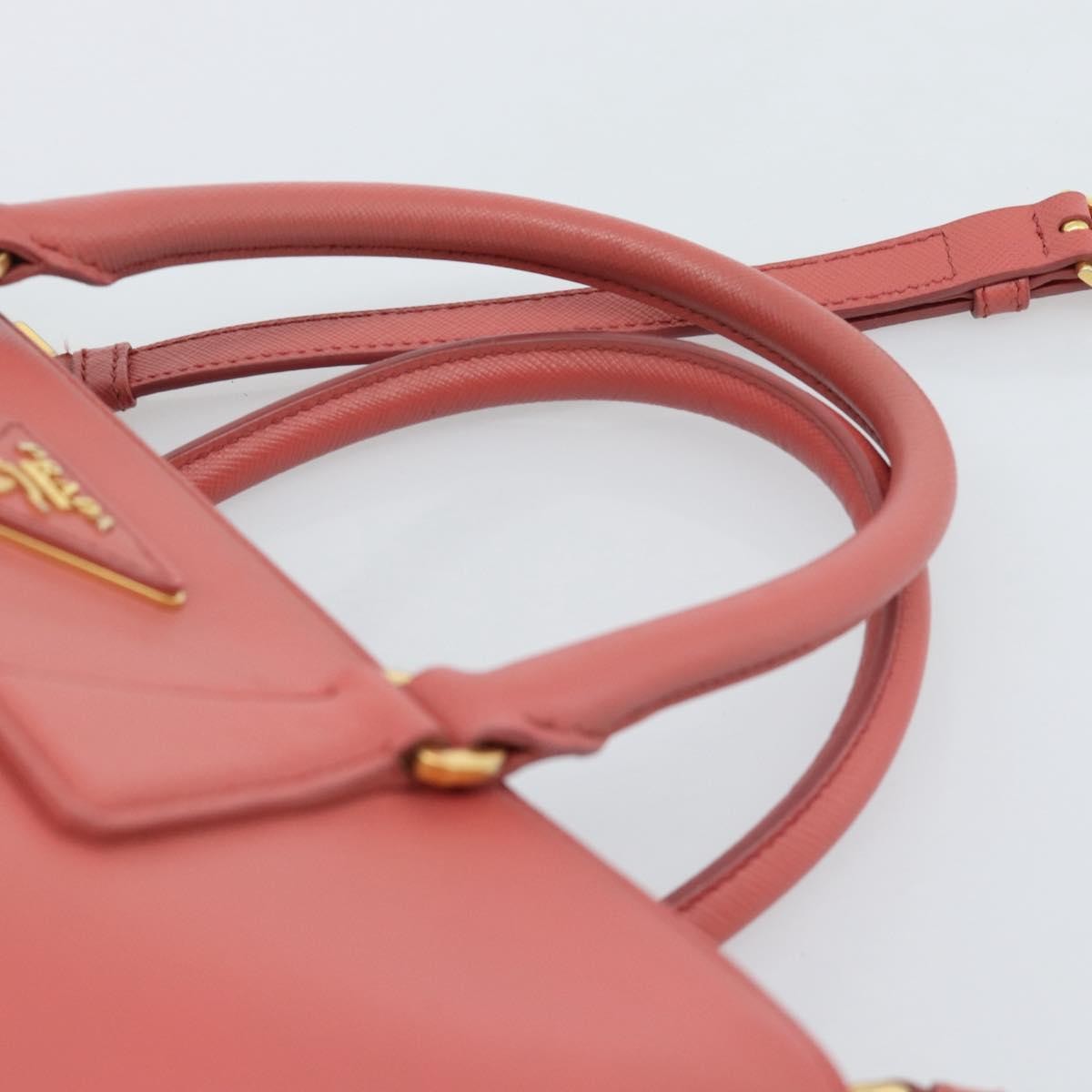 Prada Galleria Double Zip Saffiano Leather, Pink, Leather, Tote Bag