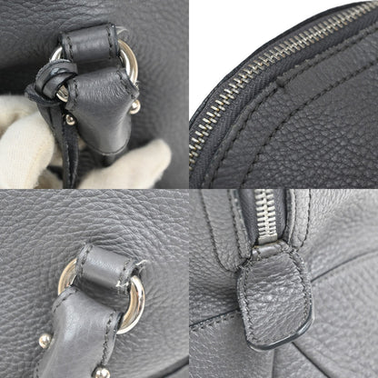 Salvatore Ferragamo Bonaria Satchel Leather, Gray, Leather, Handbag
