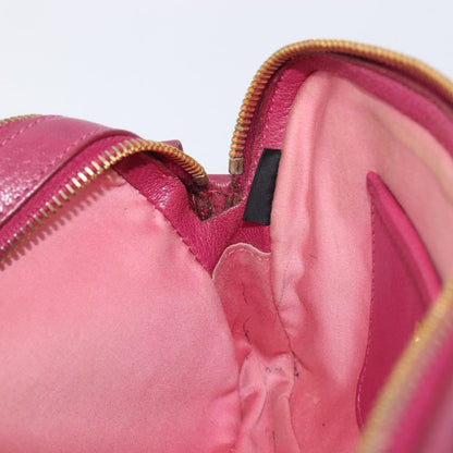 Miu Miu Madras Double Zip Leather, Pink, Leather, Crossbody Bag