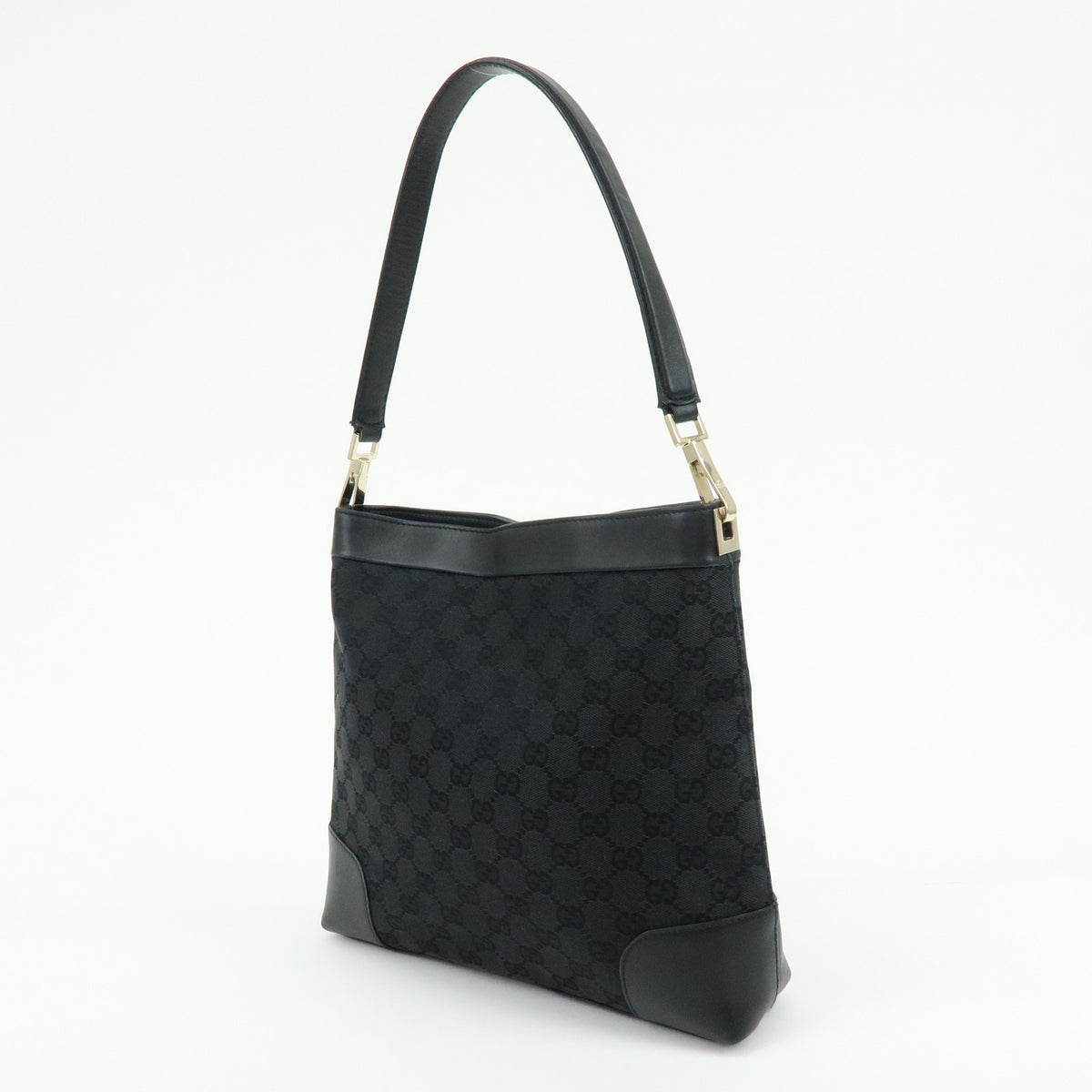 Gucci Gucci GG Canvas North-South Tote GG Canvas and Leather, Black, Canvas, Tote Bag
