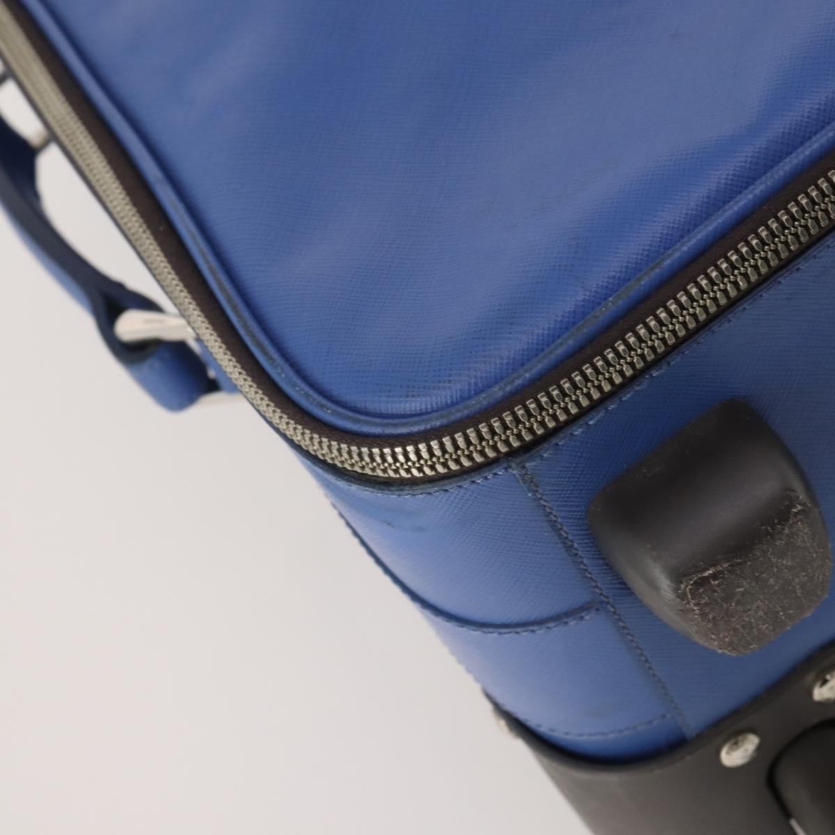 Prada Travel Saffiano Leather, Blue, Leather, Travel Bag