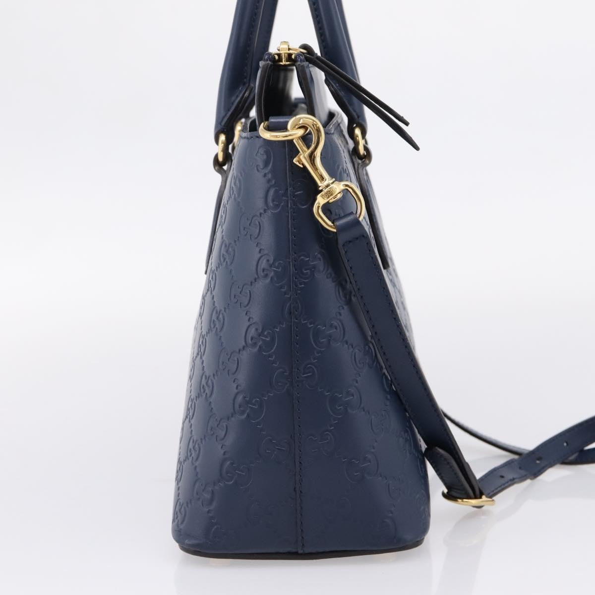 Gucci Linea A Convertible Guccissima Leather, Navy, Leather, Tote Bag