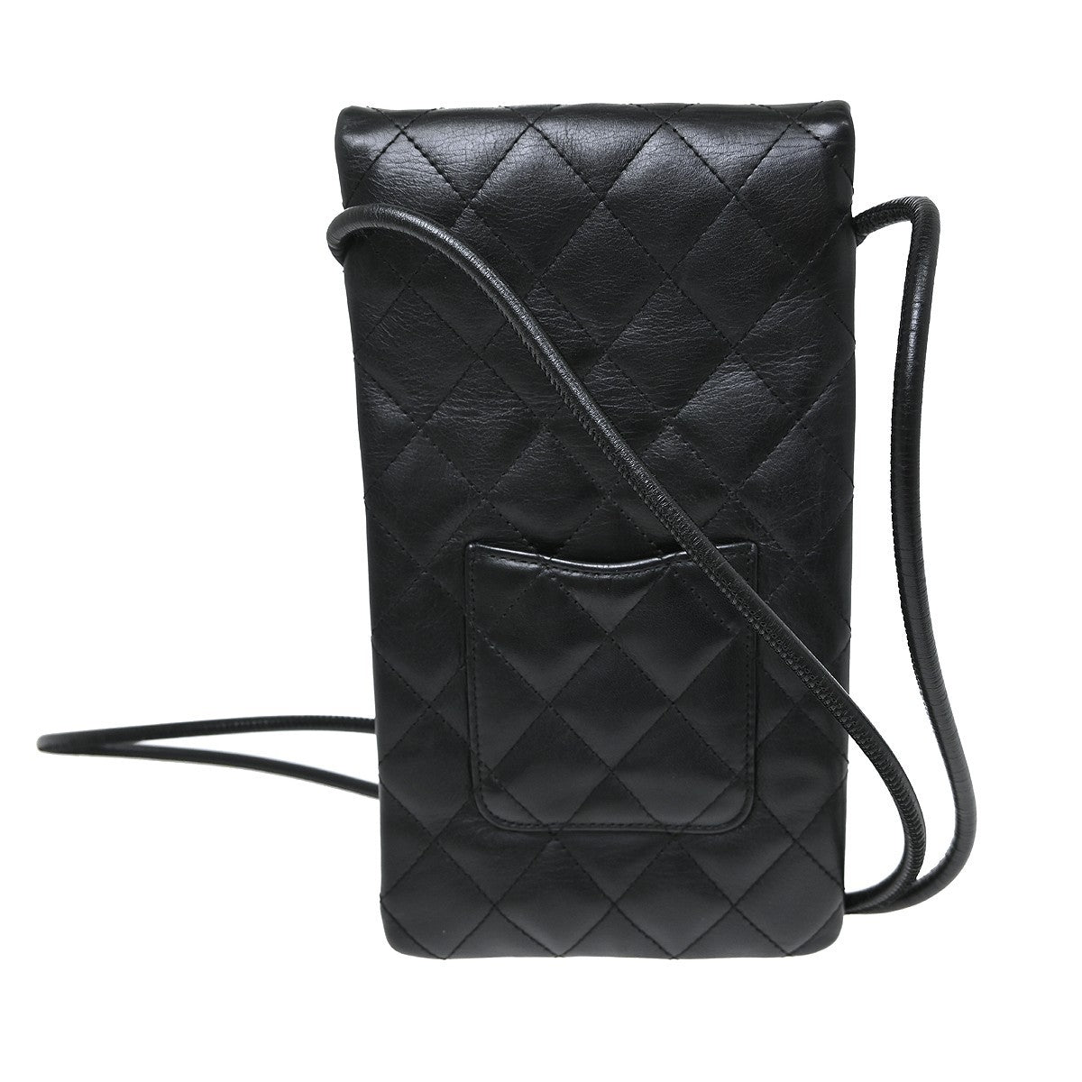 Chanel Cambon Flap Calfskin, Black, Leather, Shoulder Bag
