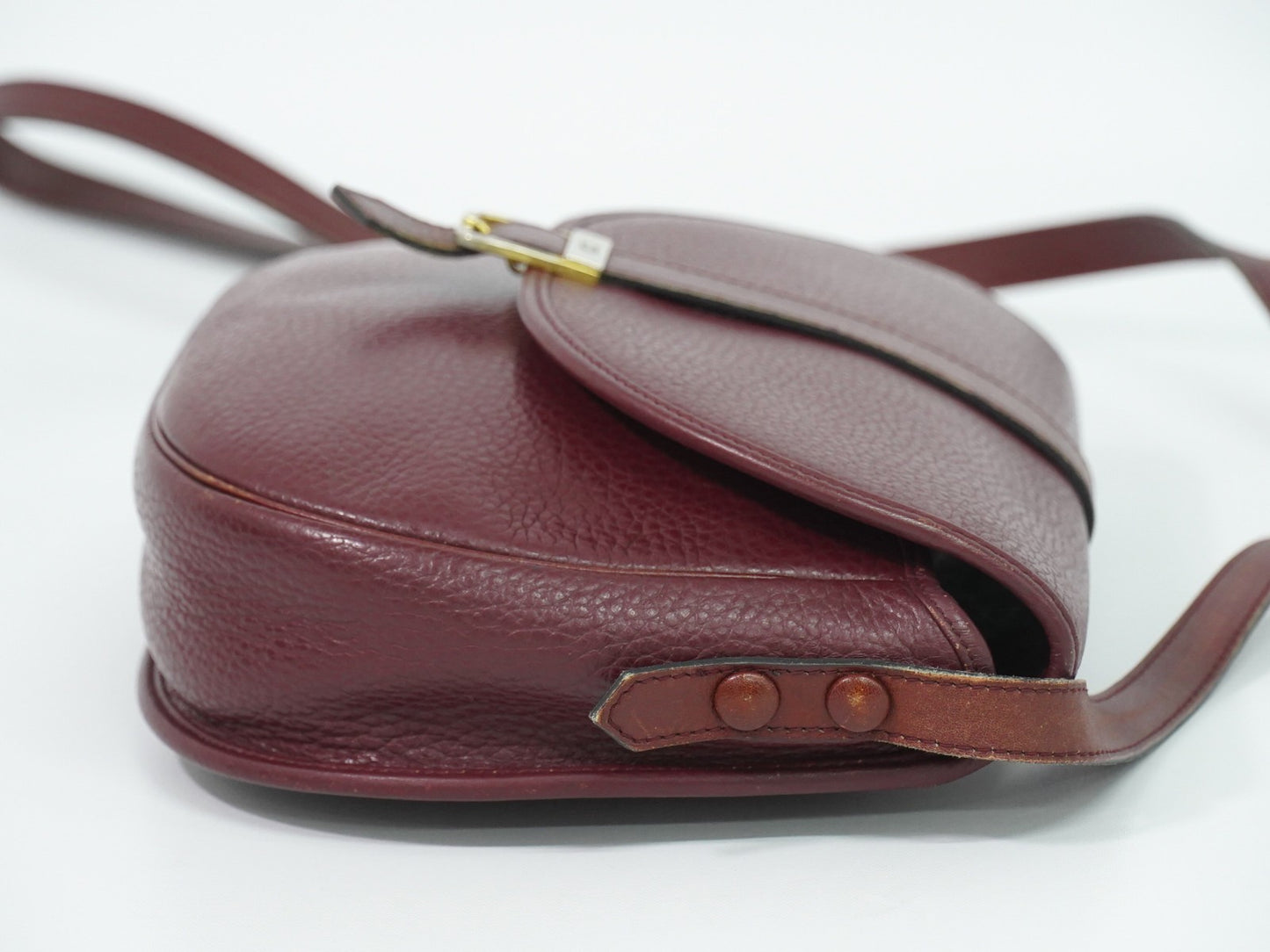 Christian Dior Vintage CD Flap Leather, Burgundy, Leather, Shoulder Bag