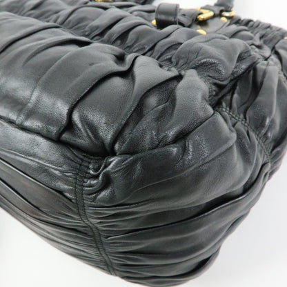 Prada Gaufre Convertible Nappa Leather, Black, Leather, Tote Bag