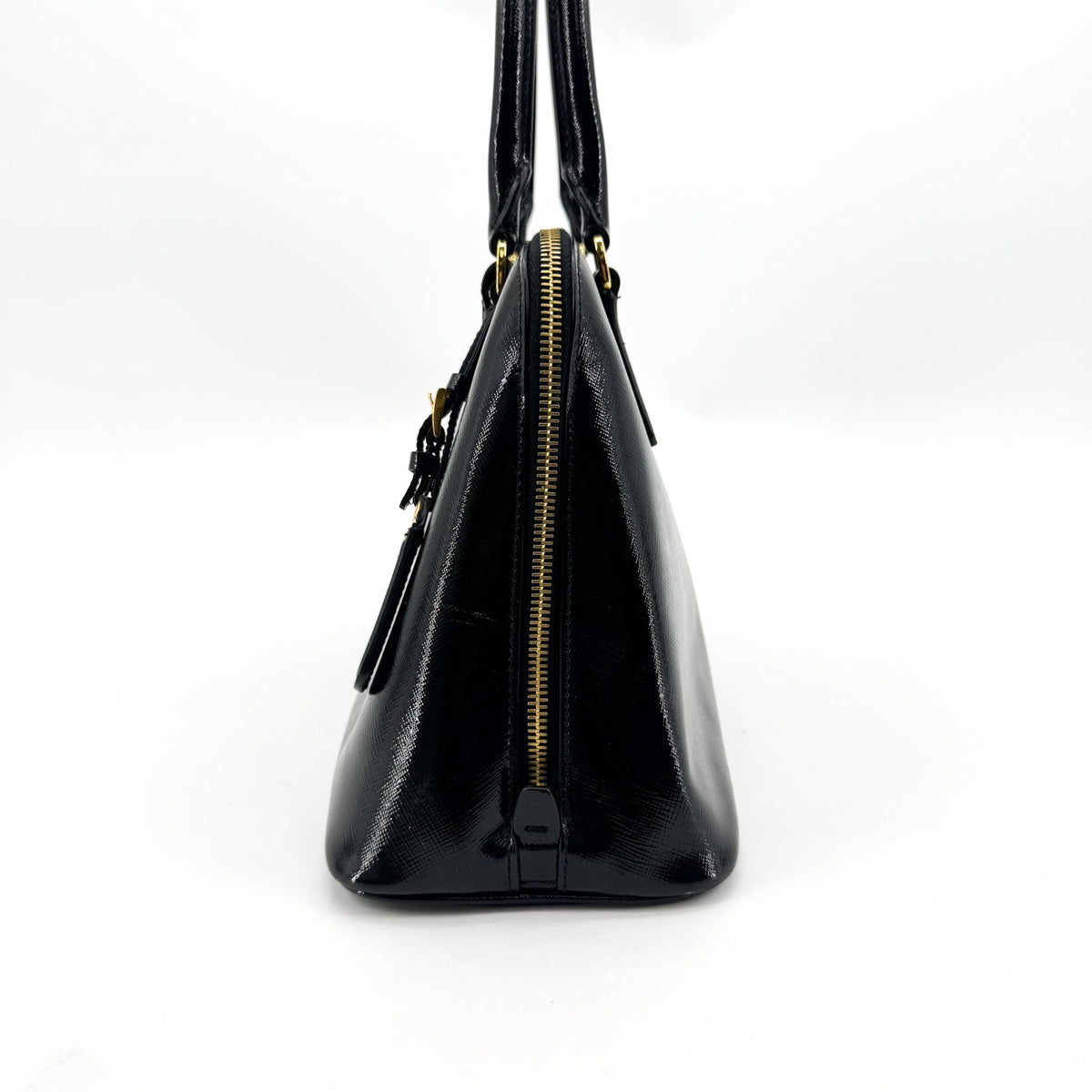 Prada Promenade Vernice Saffiano Leather, Black, Leather, Handbag