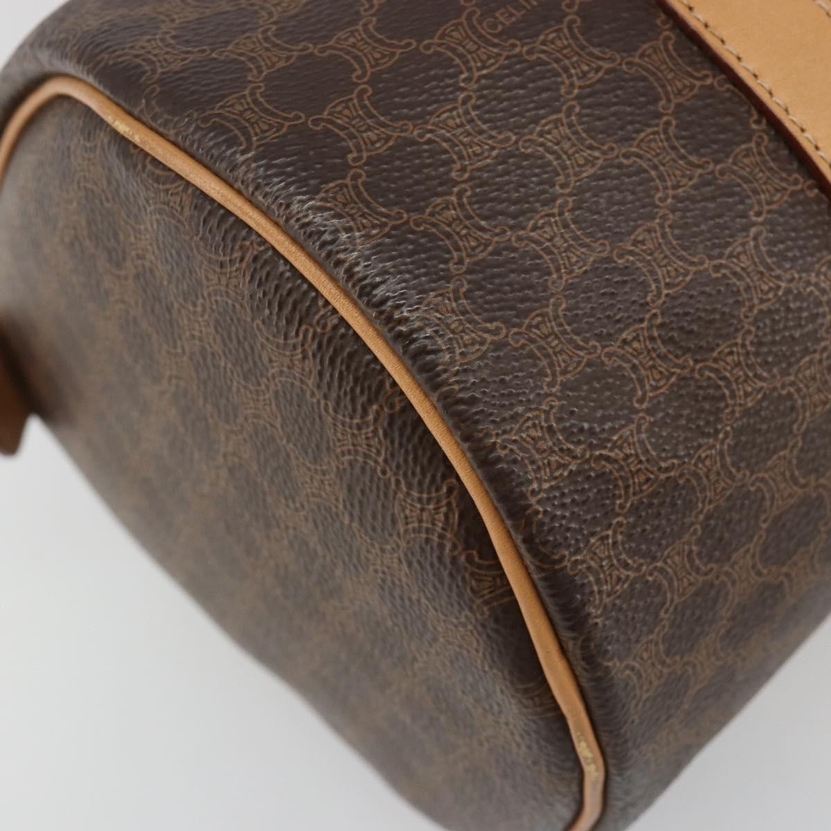 Celine Vintage Barrel Macadam Canvas & Leather, Brown, PVC, Handbag
