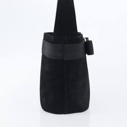 Salvatore Ferragamo Vala Suede, Black, Suede, Shoulder Bag