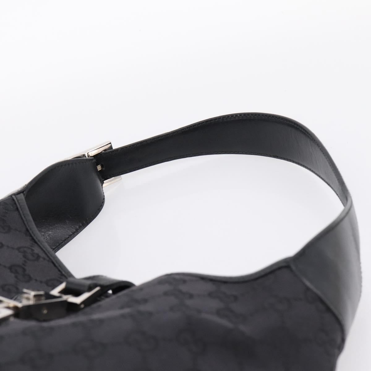 Gucci Jackie O Hobo GG Canvas with Leather, Black, Canvas, Shoulder Bag