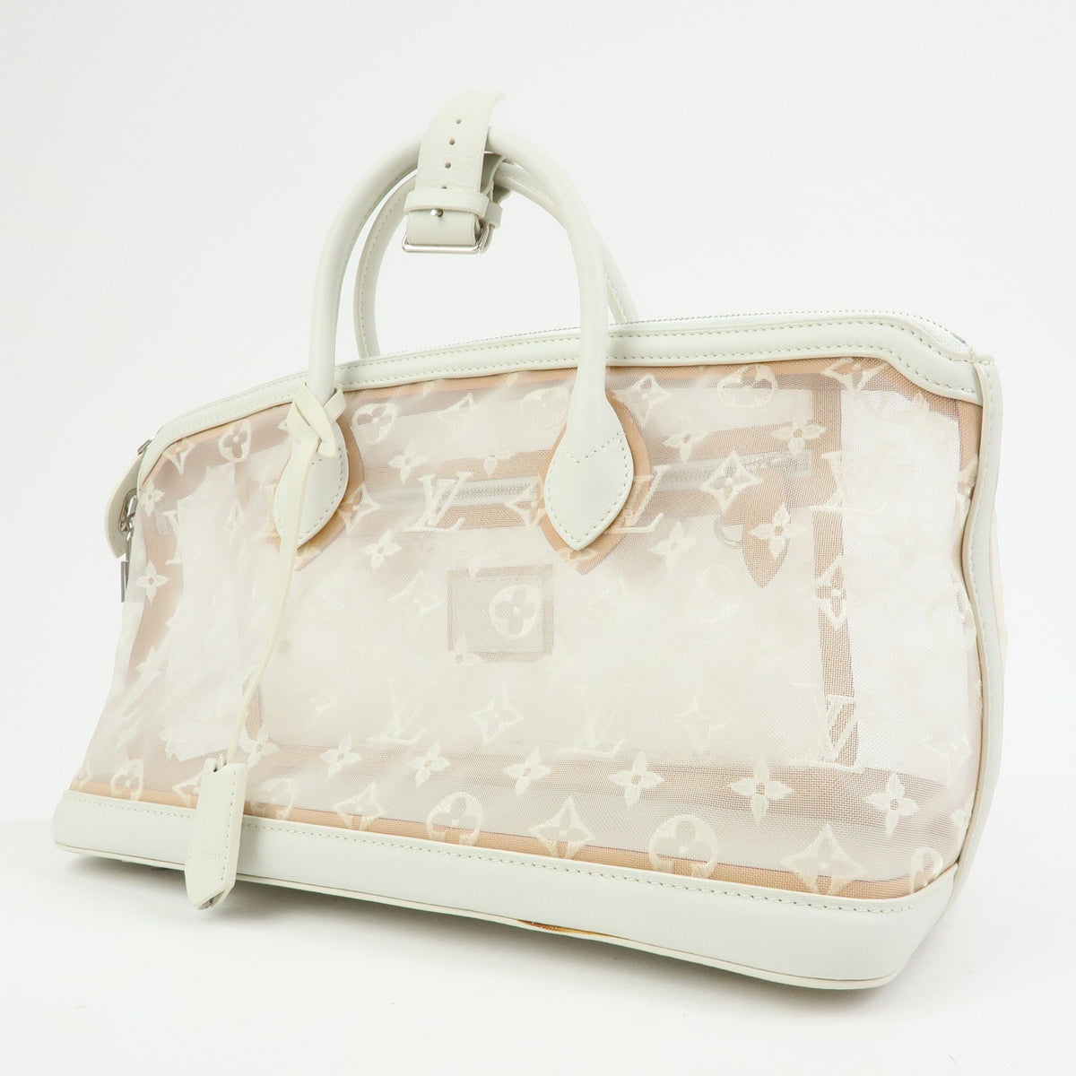 Louis Vuitton Transparence Lockit Mesh and Leather, White, Mesh, Handbag