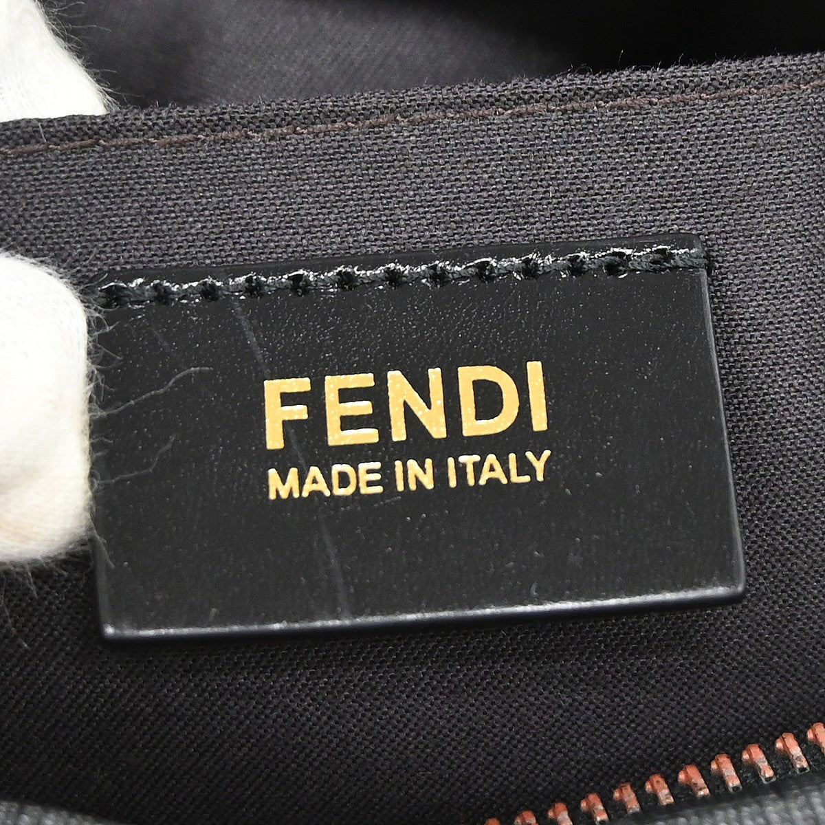 Fendi Front Pocket Messenger Zucchino Coated Canvas, Black, PVC, Shoulder Bag