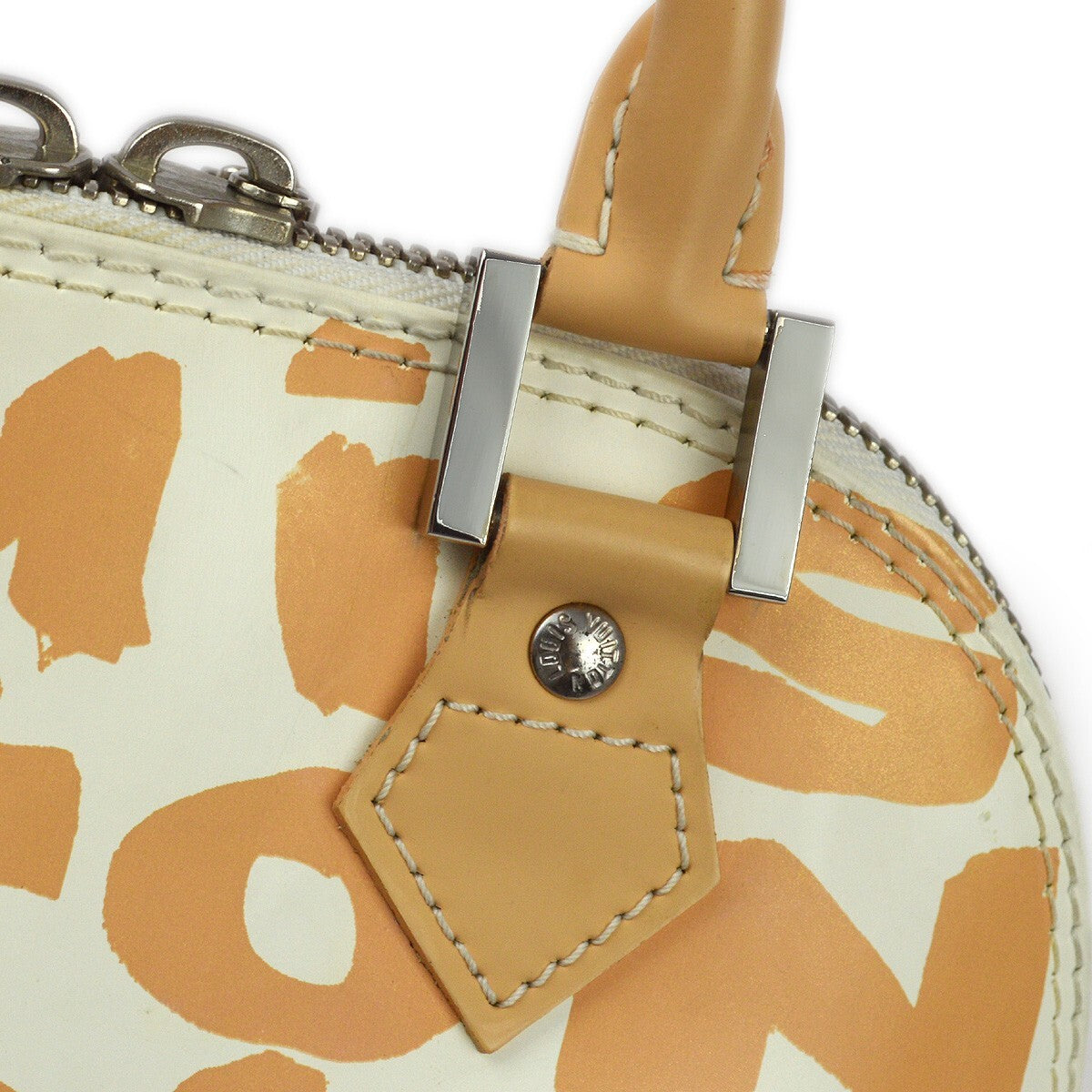 Louis Vuitton Alma Limited Edition Graffiti Leather, Beige, Leather, Handbag