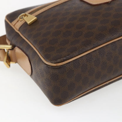 Celine Vintage Macadam Canvas and Leather, Brown, Canvas, Shoulder Bag