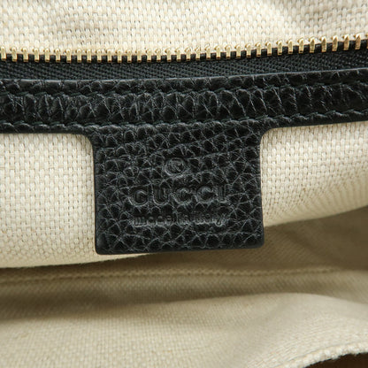Gucci Soho Chain Leather, Black, Calfskin, Crossbody Bag