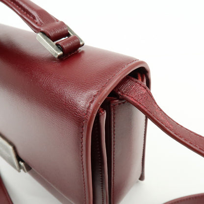 Saint Laurent Bellechasse Satchel Leather, Red, Leather, Handbag