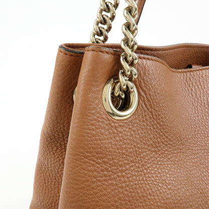Gucci Soho Chain Strap Leather, Brown, Leather, Shoulder Bag