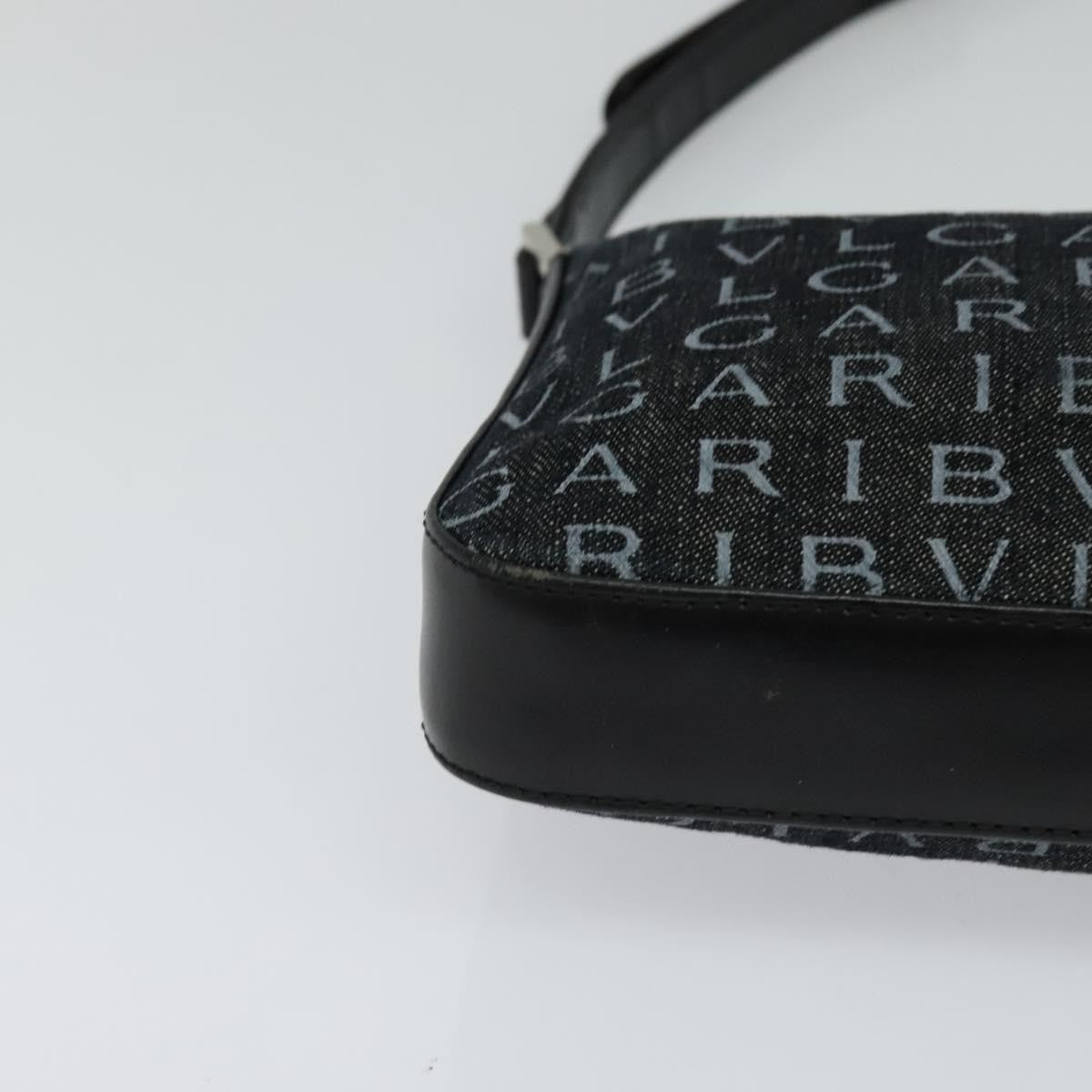 Bvlgari Logomania Canvas, Black, Canvas, Shoulder Bag