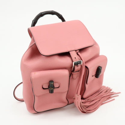 Gucci Bamboo Tassel Leather, Pink, Leather, Backpack