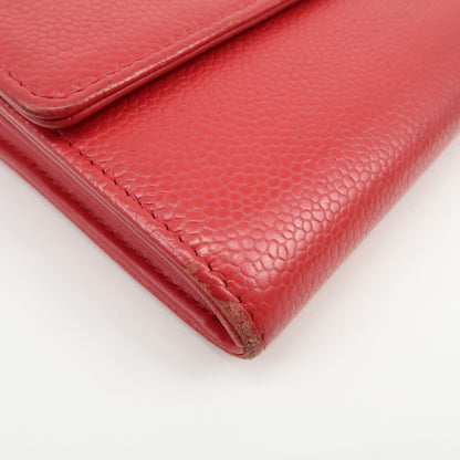 Chanel Timeless CC Flap Caviar, Red, Calfskin, Wallet