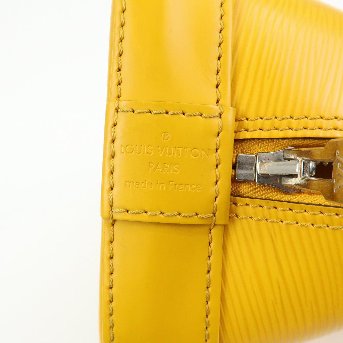 Louis Vuitton Alma Epi Leather, Yellow, Leather, Handbag
