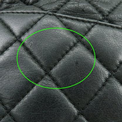 Chanel Shoulder Quilted Leather, Black, Calfskin, Shoulder Bag
