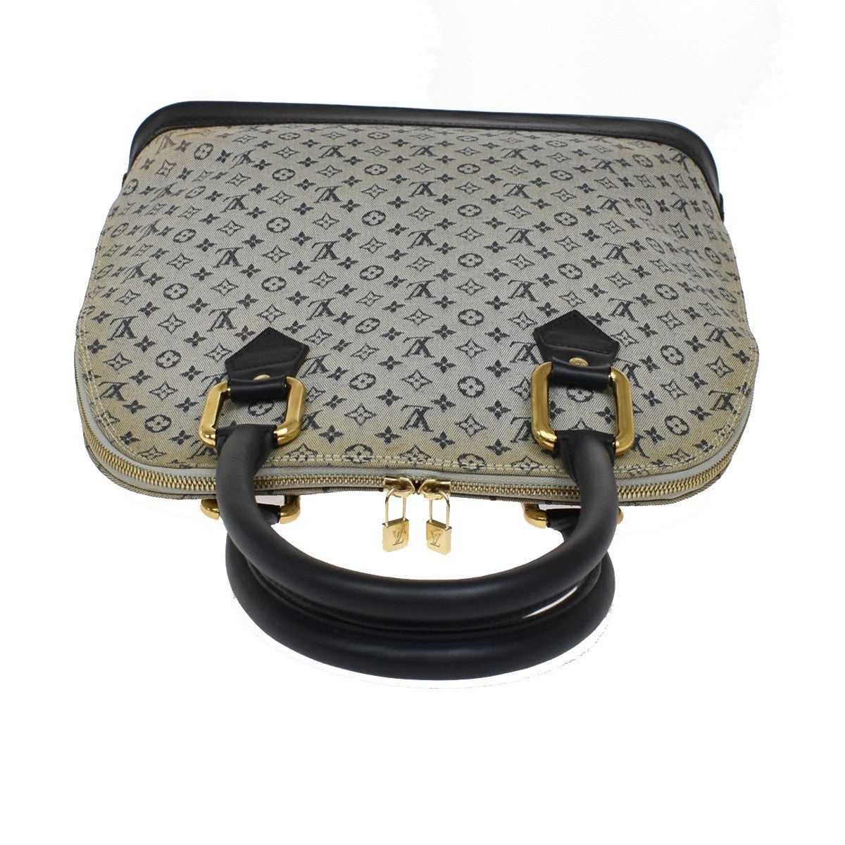 Louis Vuitton Alma Mini Lin, Blue, Canvas, Handbag